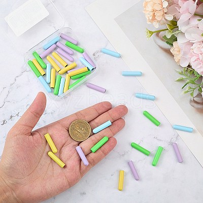40Pcs 4 Colors Alloy Cord End FIND-GF0008-47B-1