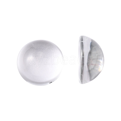 Transparent Half Round Glass Cabochons GGLA-R027-12mm-1