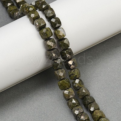 Natural Epidote with Pyrite Beads Strands G-H078-C41-6mm-1