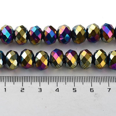 Electroplate Glass Beads Strands GR8X12MMY-M-1