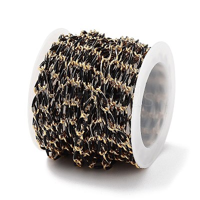Ion Plating(IP) 304 Stainless Steel Enamel Twisted Oval Link Chains CHS-K019-02G-02-1