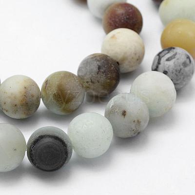Natural Flower Amazonite Beads Strands G-F518-24-10mm-1