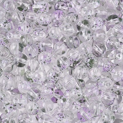 Baking Paint Transparent Glass Beads DGLA-T004-08B-1