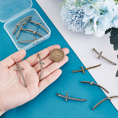 12Pcs Alloy Rhinestone Links/Connectors RB-PH0001-67-1
