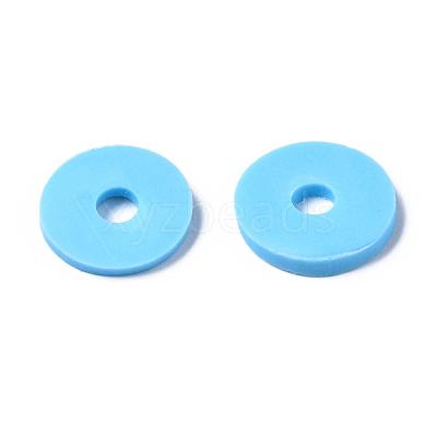 Flat Round Handmade Polymer Clay Beads CLAY-R067-12mm-36-1
