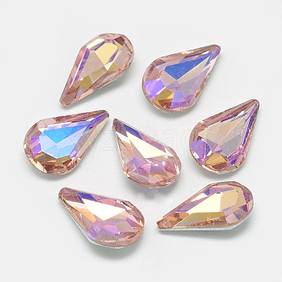 Pointed Back Glass Rhinestone Cabochons RGLA-T014-8x13mm-04-1