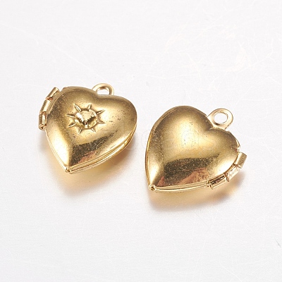 Brass Locket Pendants X-EC1173-G-1