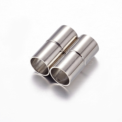 Tarnish Resistant Column 304 Stainless Steel Magnetic Clasps with Glue-in Ends STAS-I026-01-1
