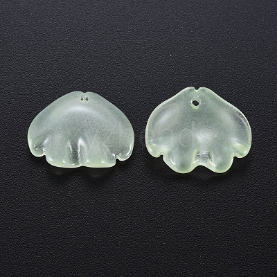 Transparent Baking Paint Imitation Jade Glass Pendants DGLA-Q025-001D-1