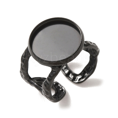 Hammered 304 Stainless Steel Cuff Ring Components SA-CBAC0DF-02D-EB-1