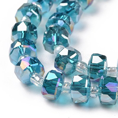 Electroplate Transparent Glass Beads Strands EGLA-H101-03B-1