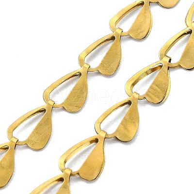 Brass Heart Link Chain Slider Bracelet Making AJEW-JB01603-01-1