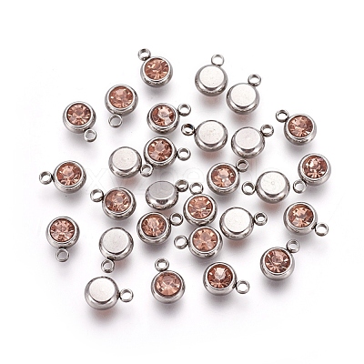 201 Stainless Steel Rhinestone Charms STAS-S068-15-1