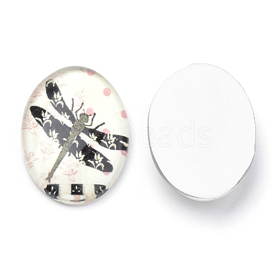 Flatback Glass Cabochons X-GGLA-S034-25x18-007-1