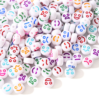 White Opaque Acrylic Beads MACR-YW0001-20B-1