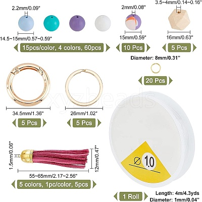 DIY Charm Keychain Wristlet Making Kit DIY-CA0004-51-1