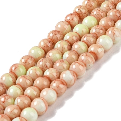Baking Paint Glass Bead Strands GLAA-H031-01B-02-1