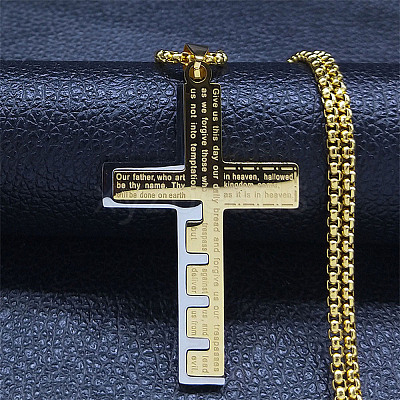 201 Stainless Steel Pendant Necklaces NJEW-H015-05GP-1