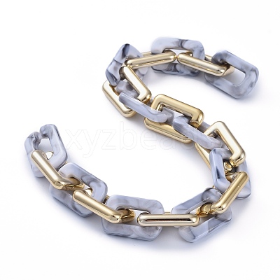 Handmade CCB Plastic Boston Link Chains AJEW-JB00683-10-1