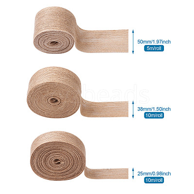3 Rolls 3 Styles Burlap Ribbon OCOR-YS0001-04-1