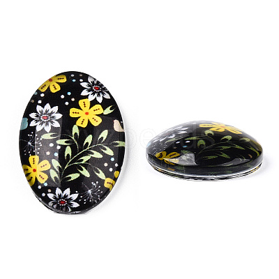 Flatback Glass Cabochons GGLA-WH0034-05-1