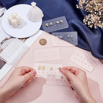 12Pcs 10-Hole Acrylic Earring Display Cards EDIS-OC0001-10C-1