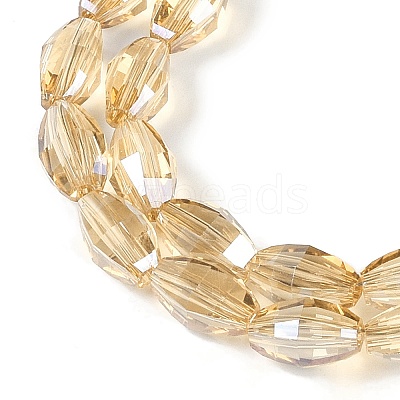 Electroplate Glass Beads Strands GLAA-Q101-03A-PL02-1