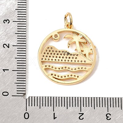 Brass Micro Pave Clear Cubic Zirconia Pendants CU-CBA6344-02G-1