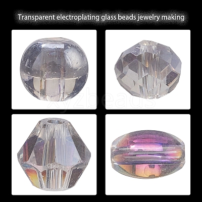 4 Style Electroplate Glass Beads EGLA-YW0001-35-1