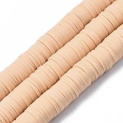 Flat Round Handmade Polymer Clay Beads CLAY-R067-10mm-53-1