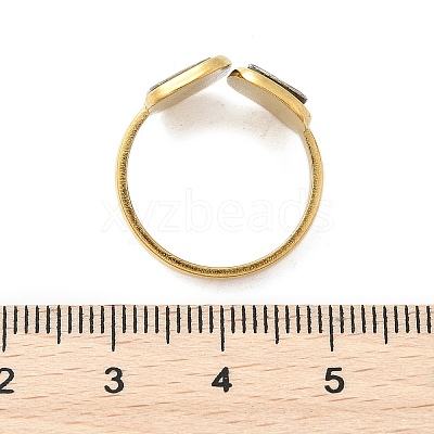 Rectangle 304 Stainless Steel Paua Shell Cuff Rings for Women X-RJEW-G346-04G-01-1