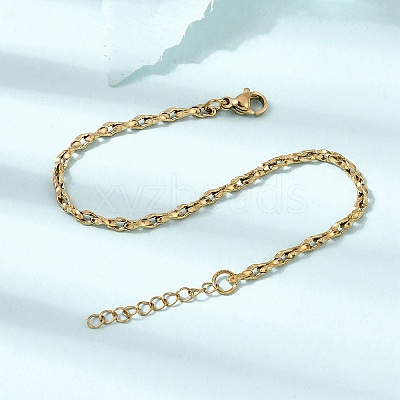 3MM 304 Stainless Steel Twisted Oval Link Chain Bracelets for Man and Women SA-CBAB767-17A-G-1