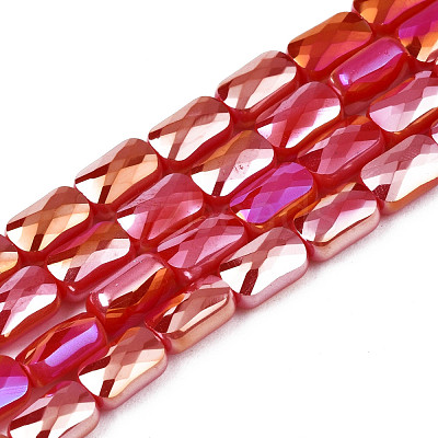 Electroplate Opaque Solid Color Glass Beads Strands EGLA-N002-25-B02-1