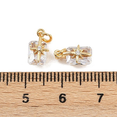 Brass Pave Cubic Zirconia Pendants KK-H078-33G-02-1