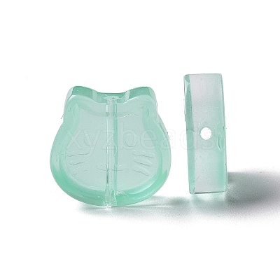 Transparent Spray Painted Glass Beads GLAA-I050-13G-1