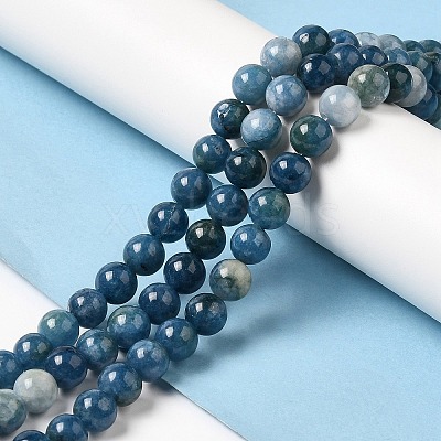Natural Dyed White Jade Beads Strands G-M402-C03-02-1