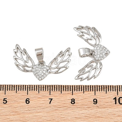 Brass Micro Pave Clear Cubic Zirconia Pendants CU-CBA6A75-08B-P-1