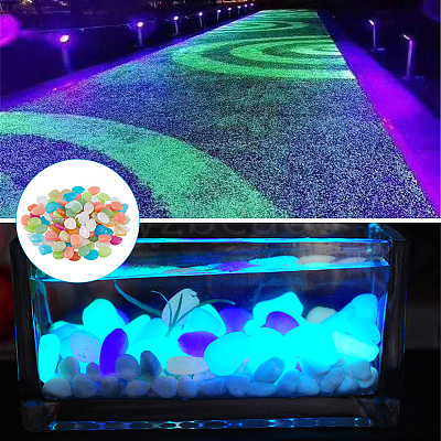 1 Set Resin Luminous Glow in the Dark Pebbles Stone DJEW-CN0001-40A-1