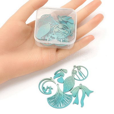 1 Set Spray Painted Alloy Charms FIND-YW0003-11D-1