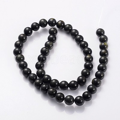 Natural Serpentine/Green Lace Stone Beads Strands X-GSR8mmC146-1