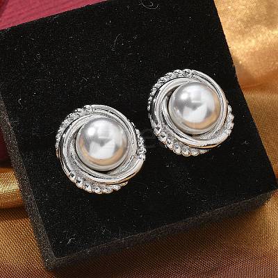 Brass Stud Earrings EJEW-R016-18P-1