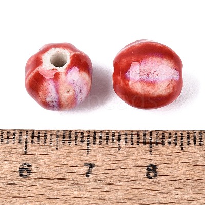 Vintage Porcelain Corrugated Beads PORC-N013-11N-1