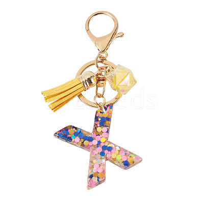 Alloy Resin Polygon Keychains KEYC-TADJ0002-03G-X-1