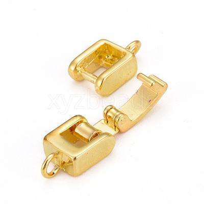 Brass Fold Over Clasps X-KK-I591-06G-RS-1