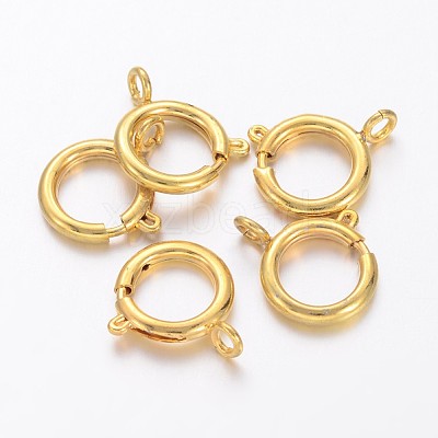 Brass Spring Ring Clasps X-KK-H419-G-1