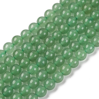Natural Green Aventurine Round Bead Strands G-P070-37-6mm-1