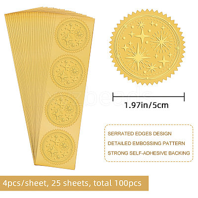 Self Adhesive Gold Foil Embossed Stickers DIY-WH0211-142-1