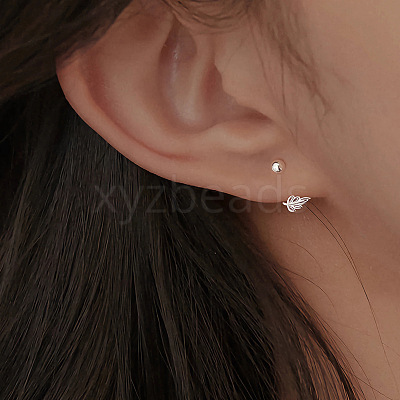 S999 Fine Silver Stud Earrings EJEW-A127-04S-1