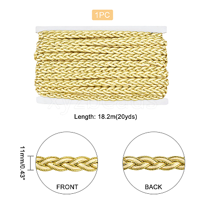 Polyester & Metallic Yarn Knitting Ribbon OCOR-WH0068-10B-WH-1