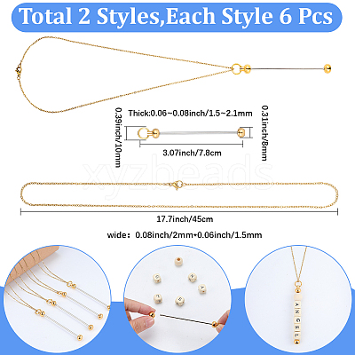 6Pcs 304 Stainless Steel Cable Chain Necklaces for Men Women NJEW-SC0001-80A-1